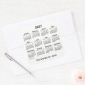 2027白カレンダーby Janz Squareステッカー スクエアシール (封筒)