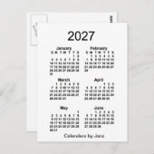 2027白6ヶ月ミニカレンダー(Janz) ポストカード (正面/裏面)