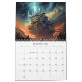 2027 エイリアン ランドスケープ SF カレンダー (2月 2027)
