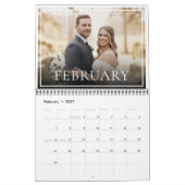2027 オリジナル ウェディング 写真 新婚 チック カレンダー (2月 2027)