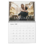 2027 オリジナル ウェディング 写真 新婚 チック カレンダー (1月 2027)