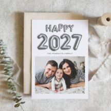 2027 シルバーフォイル マイラー風船 写真 新年