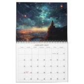 2027 ナイトスケープ 4 超現実的宇宙風景アート カレンダー (1月 2027)