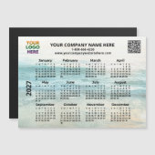 2027 ビジネス名ロゴ QR 海カレンダーマグネット (正面/裏面)