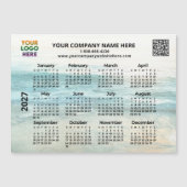 2027 ビジネス名ロゴ QR 海カレンダーマグネット (正面)