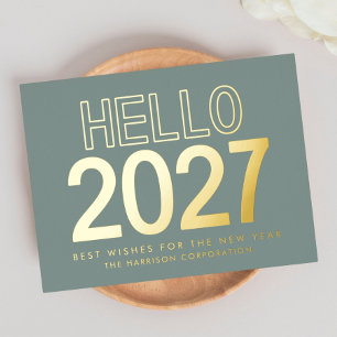 2027 ビジネス ロゴ QRコード 年末年始 箔シーズンポストカード