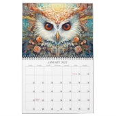 2027 フクロウの幻想的なアートカレンダー カレンダー (1月 2027)