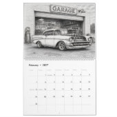 2027 ホットロッド マッスルカー カレンダー (2月 2027)