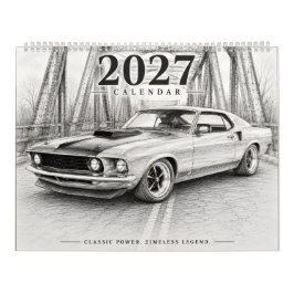 2027 ホットロッド マッスルカー カレンダー