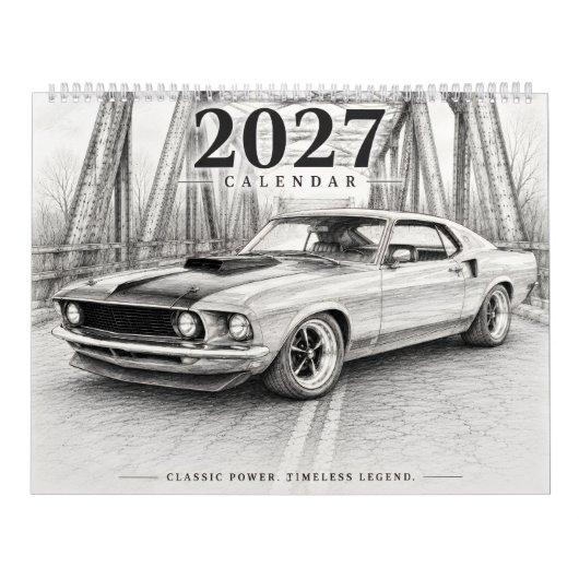 2027 ホットロッド マッスルカー カレンダー (カバー)
