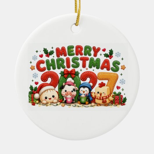 2027 メリークリスマス セラミックオーナメント (正面)