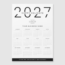 2027 モダンカレンダービジネスロゴ ホリデーマグネット