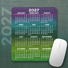 2027 モダン抽象カレンダー 縦 マウスパッド