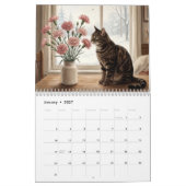 2027 年 たび猫 誕生花 カレンダー (1月 2027)