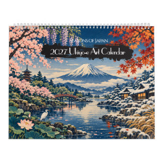 2027 日本の四季 浮世絵アート | 12の風景ビュー カレンダー