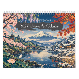 2027 日本の四季 浮世絵アート | 12の風景ビュー カレンダー