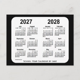 2027-2028ジャンスによる白黒の学校カレンダー ポストカード
