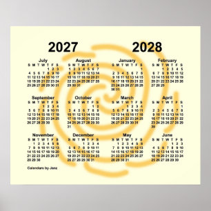 2027-2028年 晴れた日 学校カレンダー by Janz ポスター