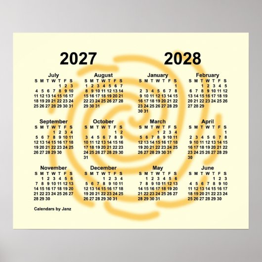 2027-2028年 晴れた日 学校カレンダー by Janz ポスター (正面)