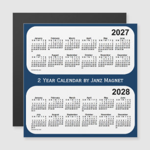 2027-2028警察箱の青Janz著2年のカレンダー