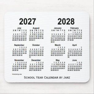 2027-2028 Janz著白い学校のカレンダー マウスパッド