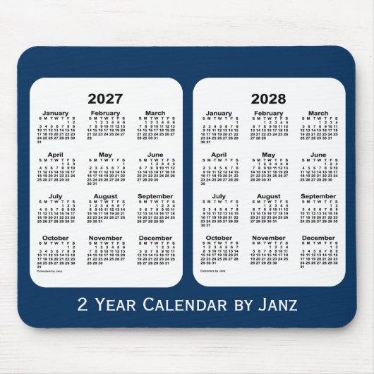 2027-2028 Police Box Blue 2 Year Calendar by Janz マウスパッド (正面)