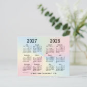 2027-2028 Rainbow Cloud School Calendar by Janz ポストカード (スタンド正面)