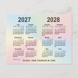 2027-2028 Rainbow Cloud School Calendar by Janz ポストカード