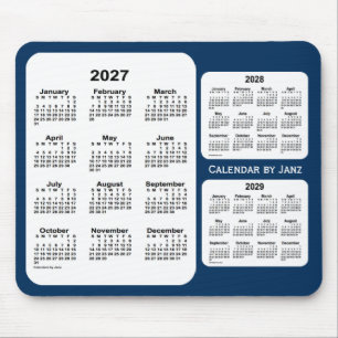 2027-2029警察箱の青Janz著3年のカレンダー マウスパッド