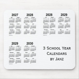 2027-2030 Janz著白3の学年のカレンダー マウスパッド