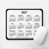2027 Black Two Tone 52週間カレンダーby Janz マウスパッド (マウス)