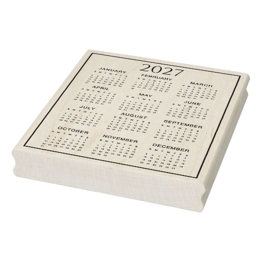 2027 Calendar #2 Four Rows, Three Columns ラバースタンプ (スタンプ)