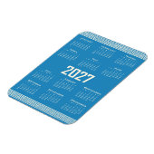 2027 Calendar, Greek Fret, Cosmic Latte on Blue マグネット (左側)