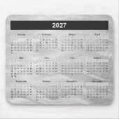 2027 Calendar Wavy Brushed Steel Abstract マウスパッド (正面)