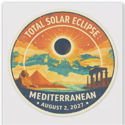 2027 Mediterranean Solar Eclipse シール (正面)