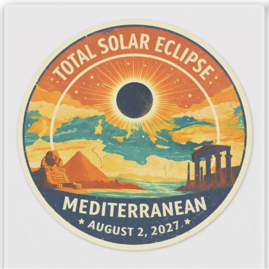 2027 Mediterranean Solar Eclipse シール (正面)