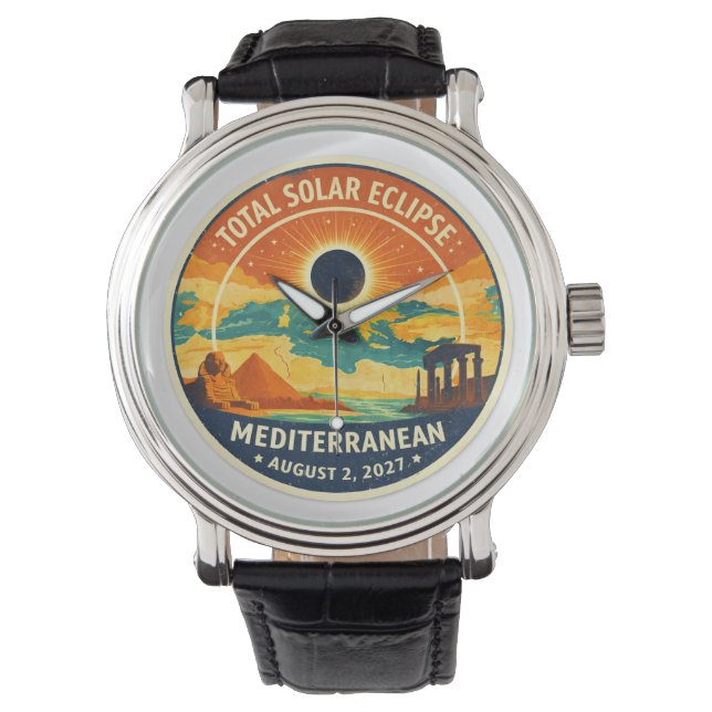 2027 Mediterranean Solar Eclipse 腕時計 (正面)
