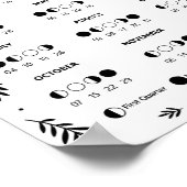 2027 Moth Crow Celestial Lunar Moon Calendar ポスター (角)