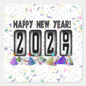 2027 New Years Odometer スクエアシール (正面)