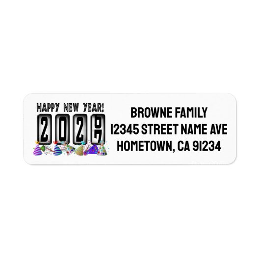 2027 Odometer New Years ラベル (正面)