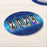 2027 Odometer New Years Party ラウンドペーパーコースター<br><div class="desc">* HAPPY NEW YEAR 2027! * Fun party hats and confetti to celebrate the New Year. * Dimensions: 4" x 4" * Sold as sets of 6 * Tough, durable, and absorbent – perfect for New Years parties * Several shapes to choose from. * You can personalize by changing the...</div>