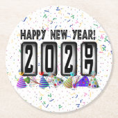 2027 Odometer New Years Party ラウンドペーパーコースター (正面)