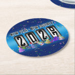2027 Odometer New Years Party ラウンドペーパーコースター<br><div class="desc">* HAPPY NEW YEAR 2027! * Fun party hats and confetti to celebrate the New Year. * Dimensions: 4" x 4" * Sold as sets of 6 * Tough, durable, and absorbent – perfect for New Years parties * Several shapes to choose from. * You can personalize by changing the...</div>