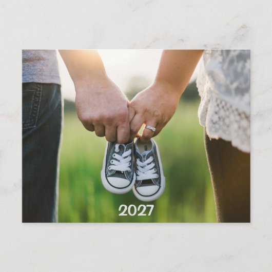 2027 Photo Pregnancy Expecting Announcement ポストカード (正面)