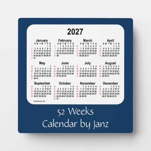 2027 Police Box Blue 52 Weeks Calendar by Janz フォトプラーク (正面)