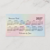 2027 Rainbow Cloud Calendar by Janz 名刺 (正面)