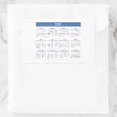 2027 Rectangular Monthly Calendar 長方形シール (バッグ)