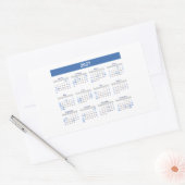 2027 Rectangular Monthly Calendar 長方形シール (封筒)