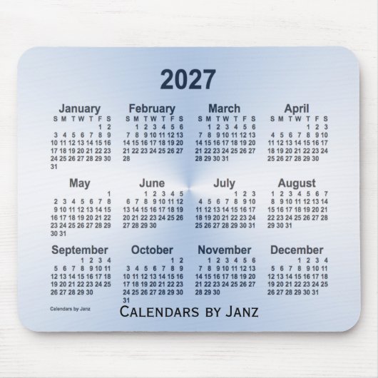 2027 Steel Blue Calendar by Janz Mouse pad マウスパッド (正面)