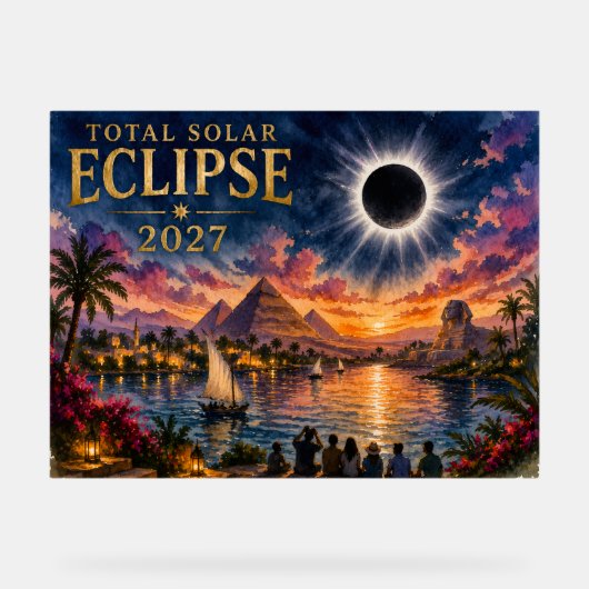 2027 Total Solar Eclipse Egypt アクリルサイン (正面)